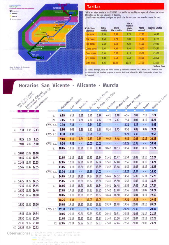 Horario Tren Alicante - Murcia