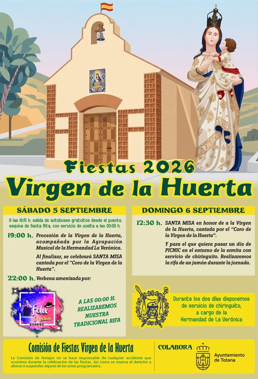 FIESTAS 2026 VIRGEN DE LA HUERTA EN TOTANA . 6 DE SEPTIEMBRE - 1