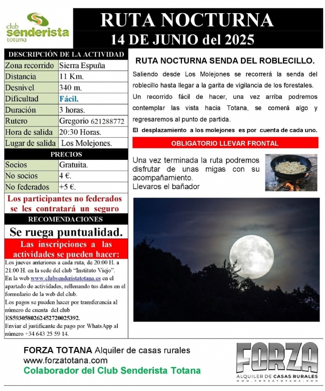 RUTA NOCTURNA SENDA DEL ROBLECILLO - 1