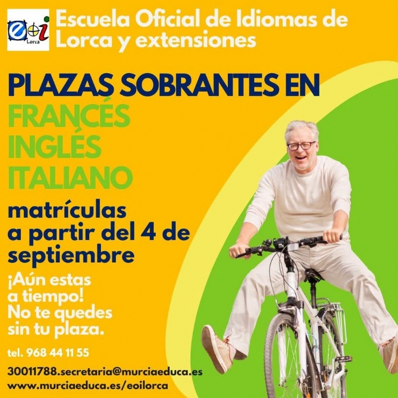 ESCUELA OFICIAL DE IDIOMAS. PLAZAS SOBRANTES. FRANCÉS, INGLÉS E ITALIANO. - 1