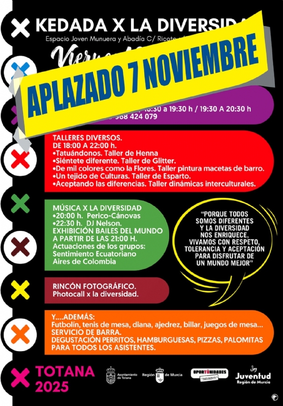 KEDADA POR LA DIVERSIDAD: APLAZADO 7 DE NOVIEMBRE - 1 KEDADA POR LA DIVERSIDAD: APLAZADO 7 DE NOVIEMBRE - 1