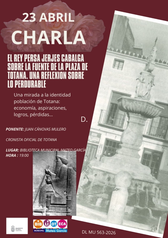 CHARLA, EL REY JERJES CABALGA SOBRE LA FUENTE DE LA PLAZA DE TOTANA. - 1