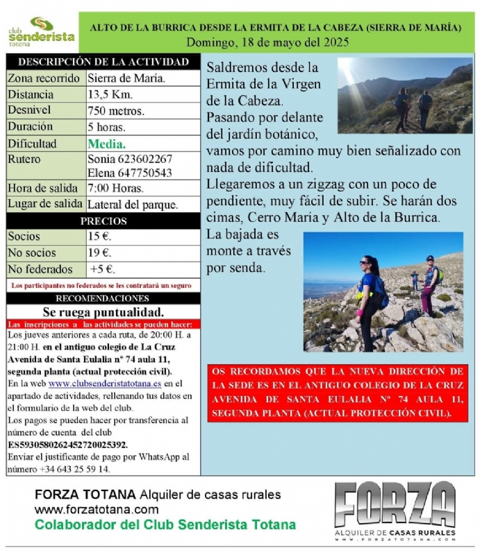 RUTA SENDERISTA : ALTO DE LA BURRICA DESDE LA ERMITA DE LA CABEZA (SIERRA MARÍA) - 1
