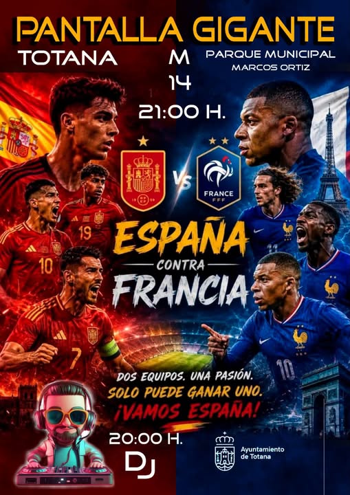PANTALLA GIGANTE PARA VER  EL PARTIDO DE FUTBOL ESPAÑA-FRANCIA - 1
