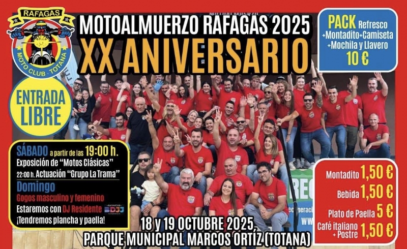 MOTO ALMUERZO RAFAGAS 2025 XX ANIVERSARIO - 1