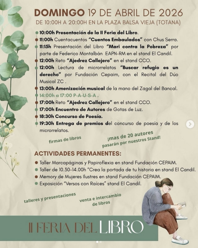 II FERIA DEL LIBRO - TOTANA. PROGRAMACION DE ACTIVIDADES - 1