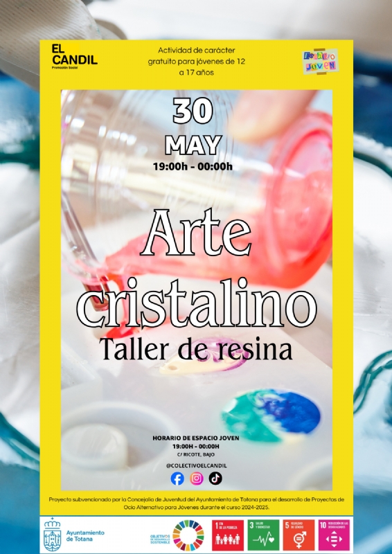 TALLER DE RESINA , PROYECTO DE DINAMIZACIÓN JUVENIL ESPACIO JOVEN - 1