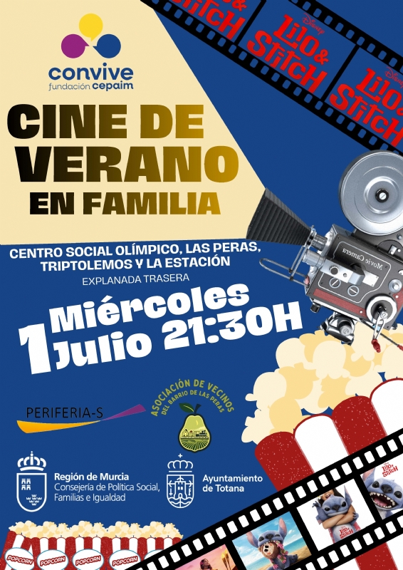 CINE DE VERANO EN FAMILIA .CENTRO SOCIOCULTURAL OLIMPICO, LAS PERAS, TRIPTOLEMOS Y LA ESTACIÓN - 1
