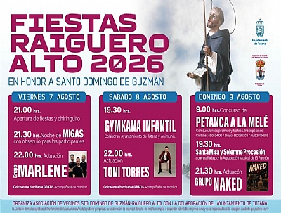 FIESTAS RAIGUERO ALTO 2026. 9 DE AGOSTO