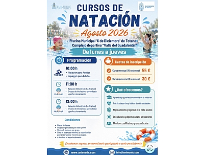 CURSOS DE NATACIÓN AGOSTO 2026.