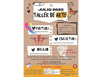 CURSO-TALLER DE VERANO DE ARTES PLÁSTICAS, PINTURA Y ESCULTURA CURSO-TALLER DE VERANO DE ARTES PLÁSTICAS, PINTURA Y ESCULTURA