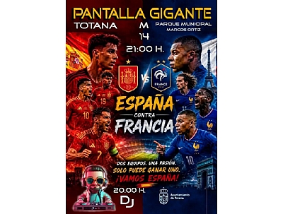 PANTALLA GIGANTE PARA VER  EL PARTIDO DE FUTBOL ESPAÑA-FRANCIA