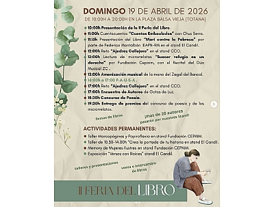 II FERIA DEL LIBRO - TOTANA. PROGRAMACION DE ACTIVIDADES