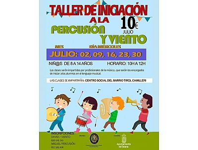 TALLER DE INICIACIÓN A LA PERCUSIÓN Y VIENTO TALLER DE INICIACIÓN A LA PERCUSIÓN Y VIENTO