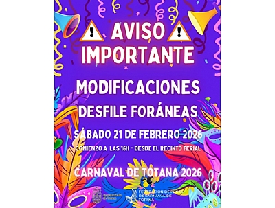 MODIFICACIÓN DEL CARNAVAL PEÑAS FORÁNEAS
