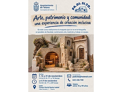 ARTE, PATRIMONIO Y COMUNIDAD. PA.DI.SI.TO. DIA 7 DE NOVIEMBRE.