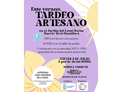 TARDEO ARTESANO: TALLER DE ARCILLA Y ESPARTO TARDEO ARTESANO: TALLER DE ARCILLA Y ESPARTO