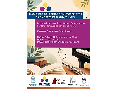ENCUENTROS DE LECTURA DE MICRORRELATOS Y CONCIERTO DE FLAUTA Y PIANO.
